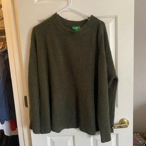 Green Oversized Knit Sweater